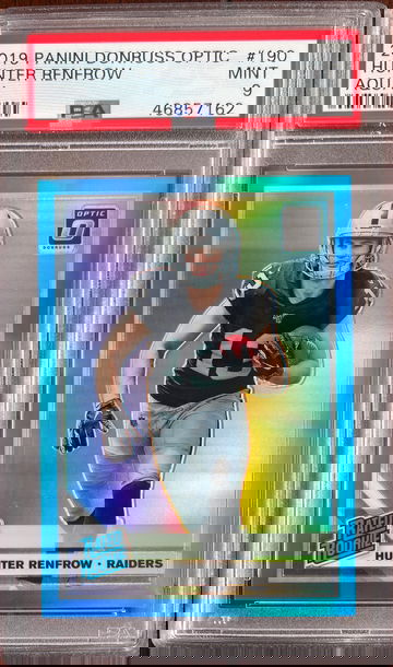 2019 Panini Donruss Optic Blue /299 Hunter Renfrow PSA 9 - Raiders