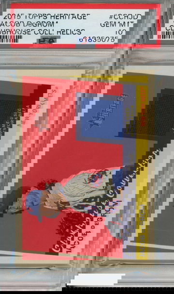 2015 TOPPS HERITAGE CLUBHOUSE COLLECTION RELICS JACOB DEGROM #CCRJD  PSA 10 POP