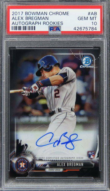 2017 Bowman Chrome Autograph Rookies Alex Bregman ROOKIE RC #AB PSA 10 GEM MINT