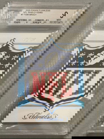 2020 Panini Flawless Tom Brady NFL Shield Gems #7 BGS 9 One of One 1/1 