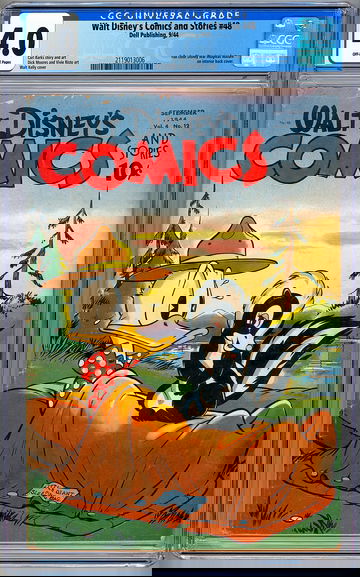 WALT DISNEY’S COMICS & STORIES #48 CGC 4.0 GOLDEN AGE CARL BARKS STORY-ART 1944