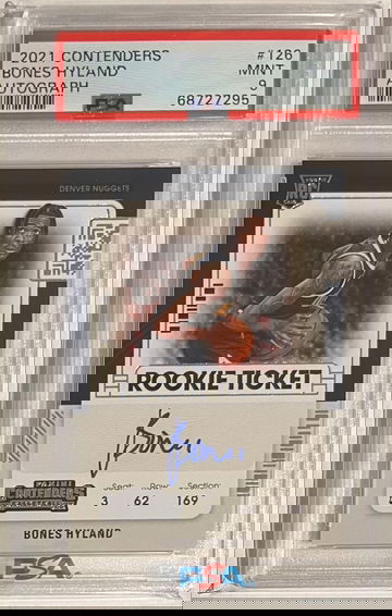 2021 Contenders Bones Hyland Rookie On Card Autograph PSA 9 Nuggets