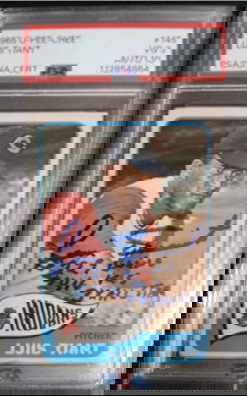 1965 o-pee-chee #145 Luis Tiant RC PSA 3 Auto 10