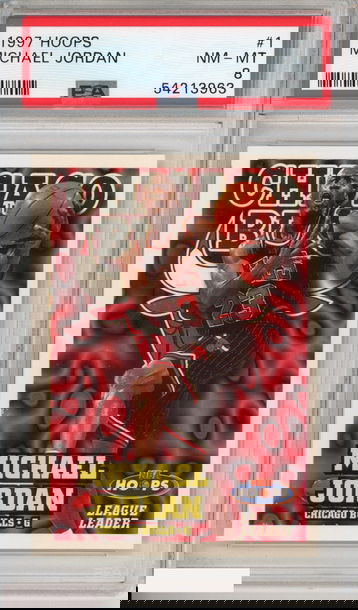 1997 HOOPS MICHAEL JORDAN #1 HOF CHICAGO BULLS PSA 8 NM-MT