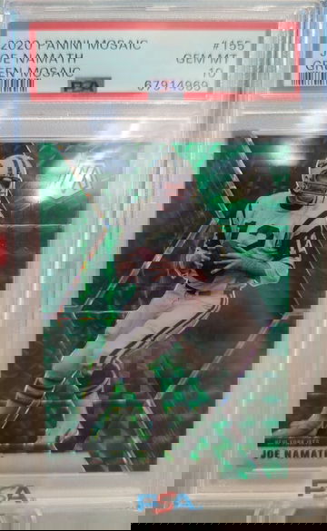 2020 Panini Mosaic Joe Namath Green Mosaic PSA 10