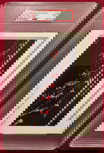 1992 Nike Michael Jordan Art of the Dunk Poster Card PSA 9. None graded higher 