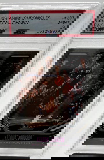 2019-20 Panini Chronicles Playbook Pink #187 Keldon Johnson RC Rookie PSA 9 🔥