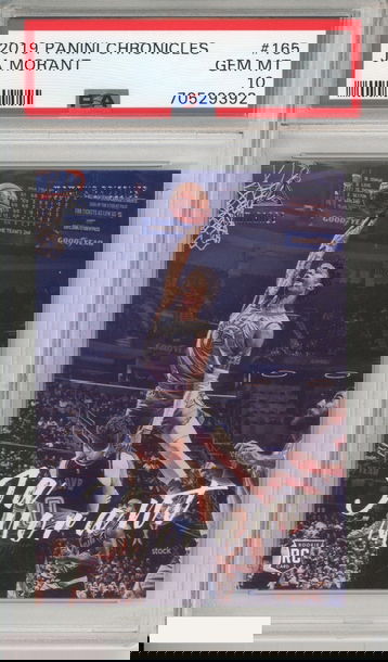 2019 PANINI CHRONICLES JA MORANT #165 ROOKIE GRIZZLIES RC PSA 10 GEM MT