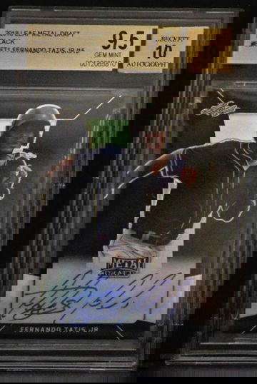 2018 Leaf Metal Draft Black Autograph /15 Fernando Tatis Jr. BGS 9.5 w 10 Auto Pop 3