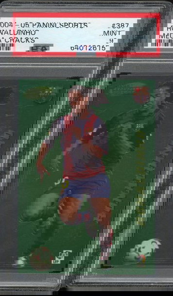 2004 Panini Mega Cracks Ronaldinho PSA 9 #387