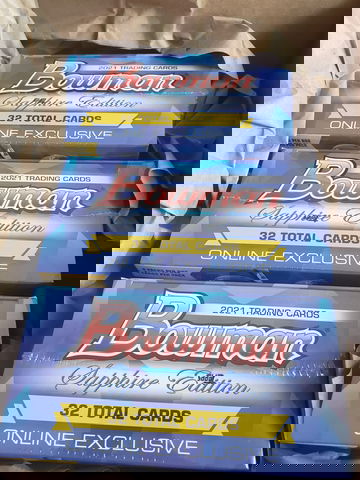 THREE 2021 Bowman Sapphire Edition Boxes