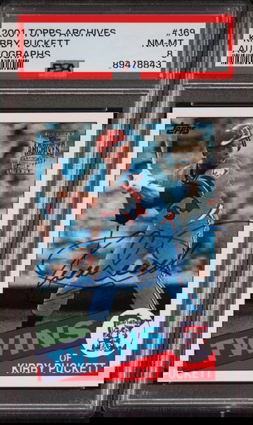 2001 Topps Archives Kirby Puckett Autograph  Auto PSA 8
