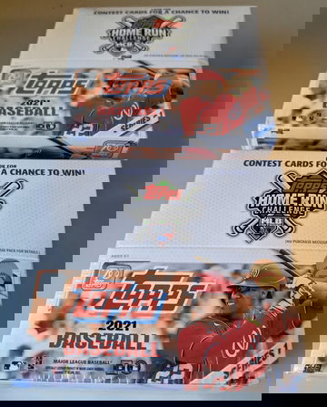 Lot (2) 2021 Topps Series 1 Retail Box (24 pack) *SCRATCH & DENT* (See photos of damaged box corners)