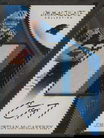 2017 Immaculate Christian McCaffrey Rookie Patch On Card Auto /49