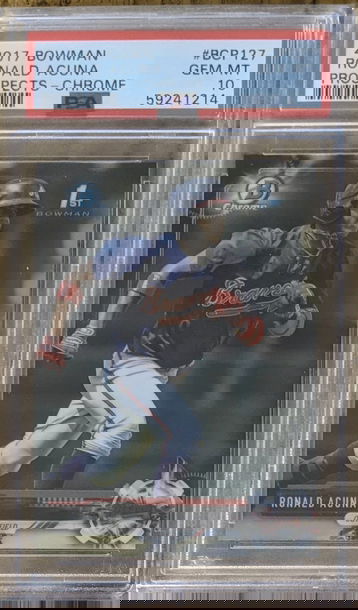 2017 Bowman Prospects Chrome Ronald Acuna Jr. PSA 10 127 #BCP127 Gem Mint Atlanta Braves