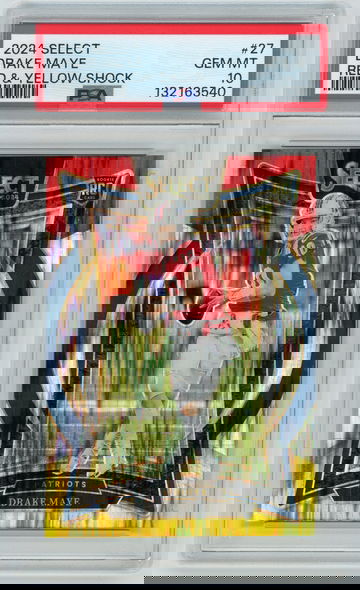 DRAKE MAYE 2024 Panini Select Red & Yellow Shock Rc #27 PSA 10