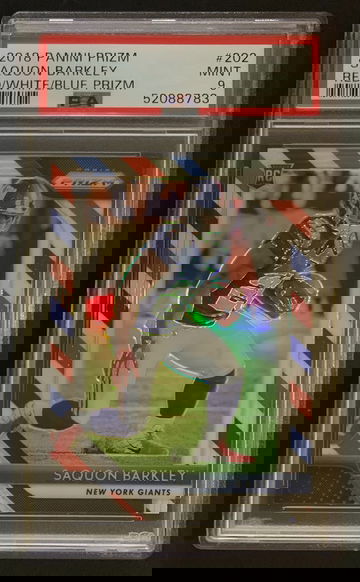 2018 Prizm RWB Saquon Barkley RC PSA 9
