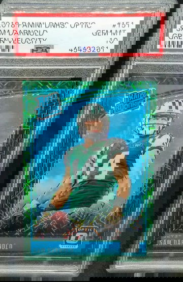 Sam Darnold 2018 Panini Donruss Optic Green Velocity Graded PSA Gem Mint 10 Card # 151