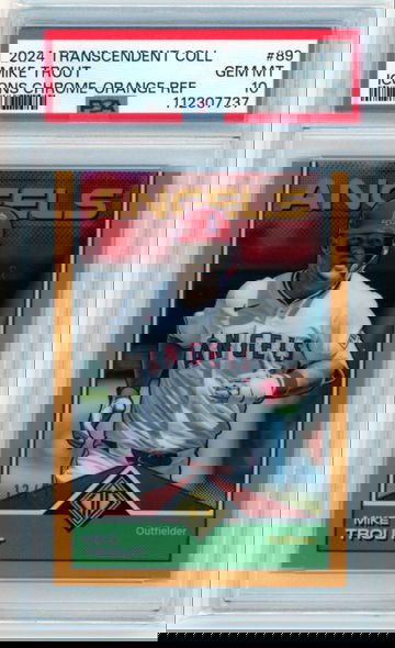 2024 Transcendent Collection #89 Mike Trout Icons Chrome-Orange Refractor PSA 10 GEM MINT!