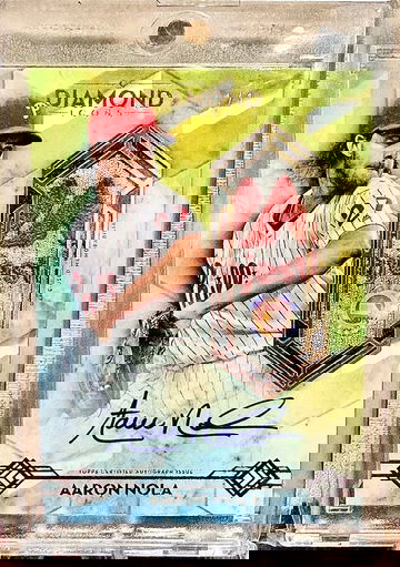2020 Topps Diamond Icons #AJP-AN Aaron Nola Autographed Jumbo Patches Gold #1/1