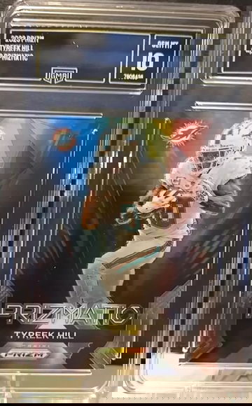 2023 Prizm Football Tyreek Hill Prismatic #13 Miami Dolphins Green GMA 10 GEM !