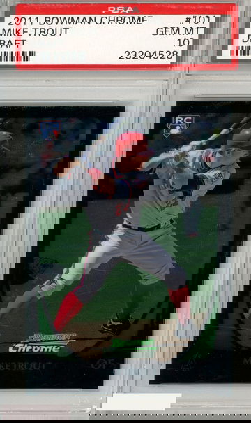 2011 BOWMAN CHROME DRAFT MIKE TROUT #101 DRAFT PSA 10 GEM MT ROOKIE RC