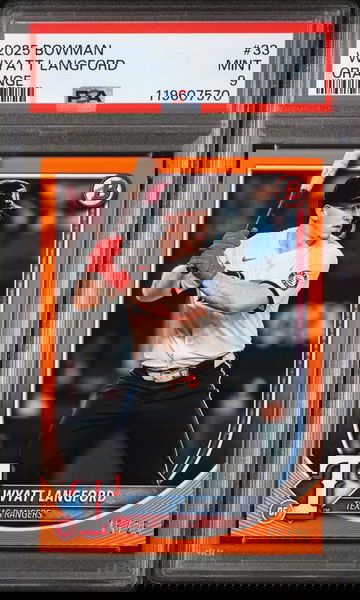 2025 Topps Bowman Orange Wyatt Langford #33 /25 PSA 9