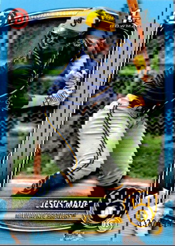 2025 Bowman Jesus Made #BP66 1st Bowman Sky Blue #'d /499 Brewers!