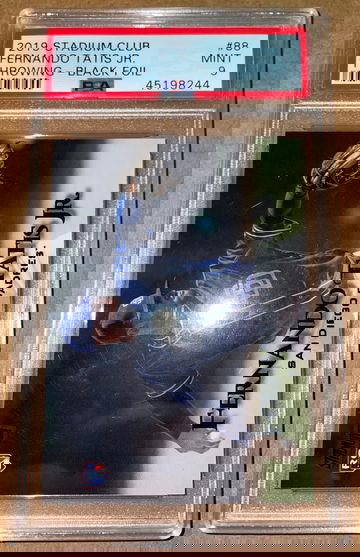2019 Topps Stadium Club Fernando Tatis Jr. Black Foil Rare Rookie PSA 9 MINT POP 18!