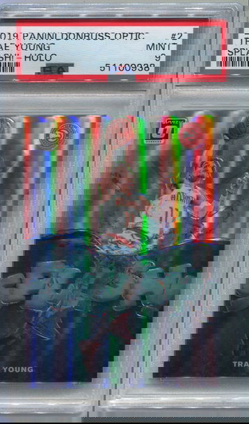 2019-20 Donruss Optic Trae Young Splash! Holo Prizm #2 Hawks PSA 9