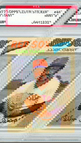 1977 Topps Cloth Stickers Luis Tiant #48 PSA 9 P1268