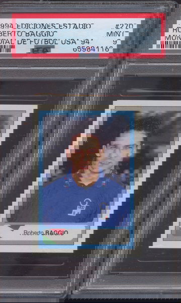 1994 Ediciones Estadio Mundial De Futbol Sticker USA World Cup Roberto Baggio PSA 9  POP 1 None Higher