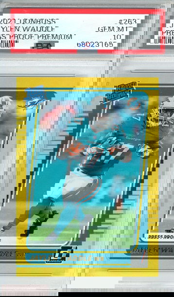 2021 PANINI DONRUSS JAYLEN WADDLE #263 PRESS PROOF PREMIUM RC PSA 10 GEM MT