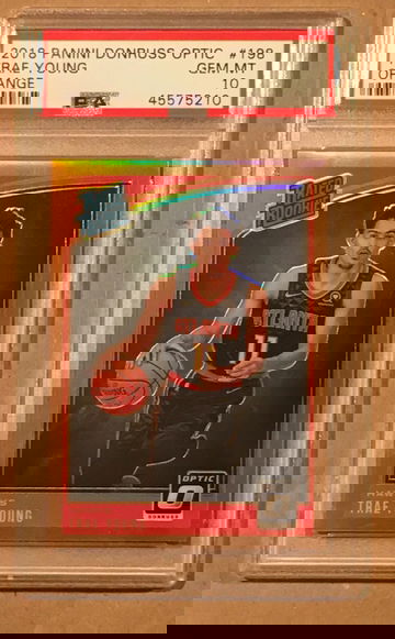 2018 Donruss Optic Orange Trae Young Rookie /199 PSA 10 (Pop 28)