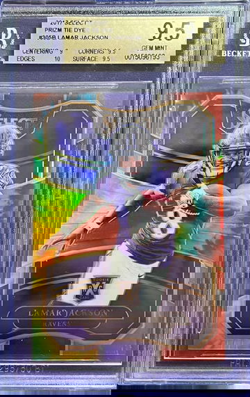 2017 Select XRC Lamar Jackson Tie Dye Prizm #/25 BGS 9.5 2018 Rookie RC