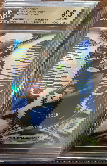 2014 FINEST BLUE REFRACTORS TYLER LOCKETT ROOKIE RC /250 BGS 9.5 TRUE GEM+