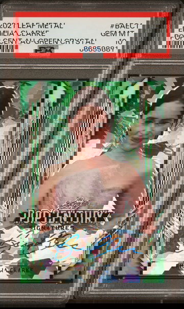 2021 Leaf Metal Pop Century Green Crystal Emilia Clarke #BAEC1 Auto 2/2 PSA 10