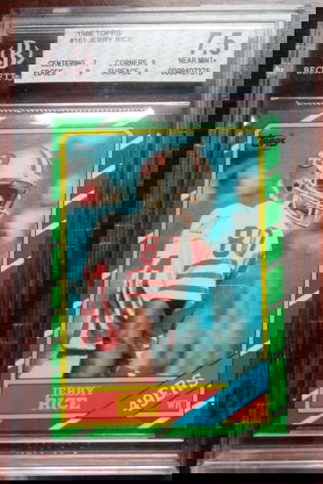 1986 Topps Jerry Rice #161 BGS 7.5 Near Mint + Rookie Shipping from Canada