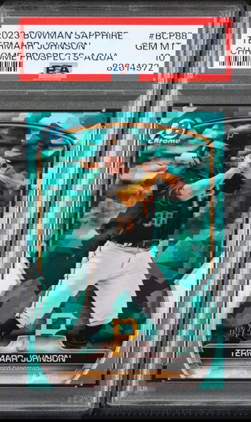 2023 Bowman Sapphire #BCP88 Termarr Johnson Chrome Prospects /55 PSA 10