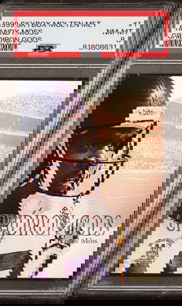 1999 SkyBox Molten Metal Randy Moss Gridiron Gods #1 PSA 8 [FT-2B.10]