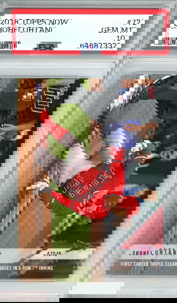 2018 TOPPS NOW SHOHEI OHTANI #72 LOS ANGELES ANGELS ROOKIE PSA 10 GEM MT