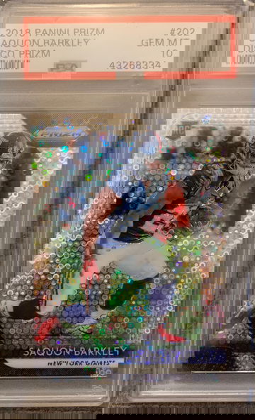 2018 Panini Prizm Saquon Barkley Disco Prizm 202 PSA 10
