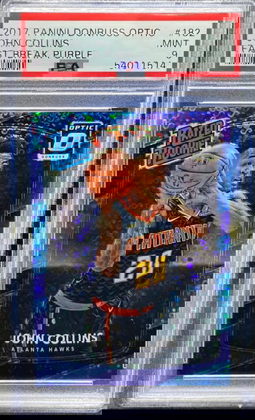 2017 Donruss Optic John Collins Fast Break Purple 34/155 #182 PSA9