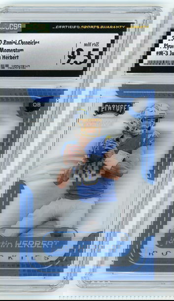 JUSTIN HERBERT 2020 Panini Playoff Momentum Rc #M-3 CSG 9.5