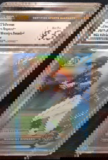 2022 Bowman Chrome Prospects Blue Refractor /150 Warming Bernabel BCP-46 CSG 9.5