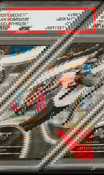 2023 Select Bijan Robinson #296 Club Level Tri-Color Prizm /149 Rookie RC PSA 10