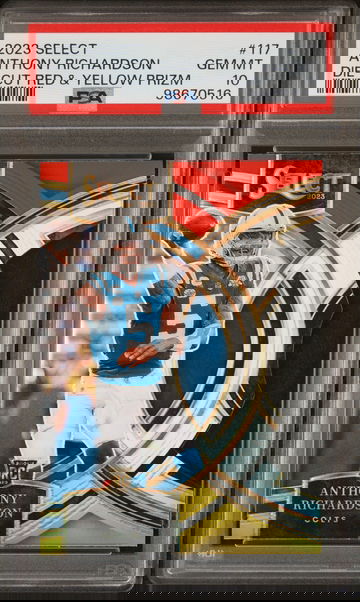 Anthony Richardson 2023 Panini Select #117 Die Cut Red & Yellow Prizm PSA 10