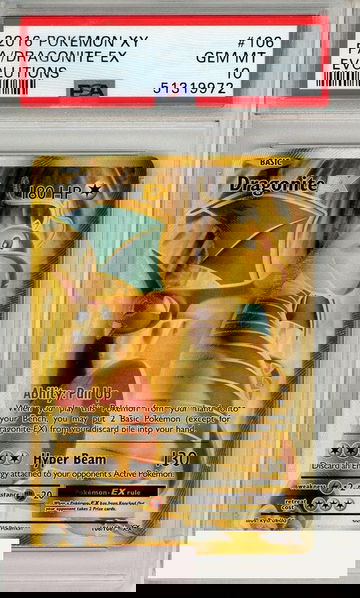 2016 POKEMON XY EVOLUTIONS FA DRAGONITE EX #106 PSA 10 GEM MT