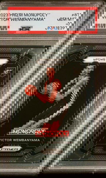 VICTOR WEMBANYAMA 2023-24 Panini Prizm Monopoly PSA 10 GEM MINT Spurs RC Rookie