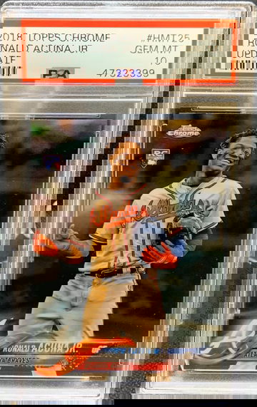 2018 Topps Chrome Update Ronald Acuna Jr. #HMT25 PSA 10